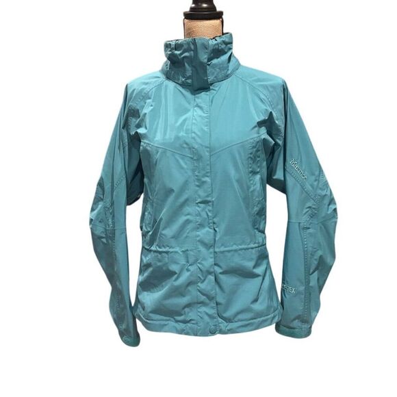 Marmot Jackets & Blazers - Marmot Women's Greenish Blue Lined Jacket Medium Hooded Casual Fall